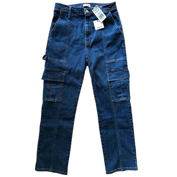 NWT SIMKHAI River Cargo Dark Wash Denim Blue Jeans Size 31 - Picture 13 of 13